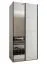 Kleiderschrank / Schiebetürenschrank | Farbe: Weiß | Soft-Close | Spiegel | 2 Schiebetüren | 245,5 x 110 x 64 cm | 6 Fächer | 2 Kleiderstangen