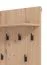 Garderobe Komplett - Set A Paduna, 5-teilig, Farbe: Eiche Artisan, ein Garderobenschrank, eine Kommode, ein Schuhschrank mit Sitzkissen, Spiegel und Garderobe mit 6 Haken