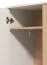 Garderobe Komplett - Set A Venac, 5-teilig, Farbe: Eiche Artisan / Kaschmir, ein Garderobenschrank, eine Kommode, ein Spiegel, ein Schuhschrank mit Sitzkissen und eine Garderobe mit sechs Haken