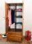 Schmaler Kleiderschrank | 2 Drehtüren | 2 Schubladen | 4 Fächer | mit Kleiderstange | 80 cm breit | Massivholz | Farbe: Eiche Abbildung