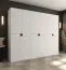 Drehtürenschrank / Kleiderschrank | Weiß | 12 Drehtüren | 9 Fächer | 3 Kleiderstangen | 240 x 52 x 203 cm | hochwertig Verarbeitet | grifflose Türen | Soft-Close Funktion
