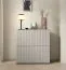 Kommode | Kaschmir | 4 Drehtüren | Push-to-open Funktion | hochwertige Verarbeitung | 8 Fächer | Maße: 100 x 40 x 102 cm | Lamellen Front | für Wohnzimmer