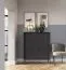 Kommode mit sechs Fächern Worthing 46, Farbe: Schwarz / Gold - Abmessungen: 125 x 104 x 39 cm (H x B x T)