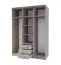 Kleiderschrank / Drehtürenschrank | Sonoma Eiche | Kopaonik 04 | mit Spiegel | 3 Schubladen | 3 Türen |Kleiderstange | 207 x 151 x 59 cm | 6 Fächer