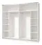 Schwebetürenschrank Bogati 02, eine Spiegeltür, zwei Kleiderstangen, Farbe: Weiß / Weiß Hochglanz, Maße: 210 x 217 x 62,5 cm, für Schlafzimmer