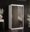 Kleiderschrank mit modernen Design Liskamm 26, Farbe: Weiß matt / Schwarz matt - Abmessungen: 200 x 100 x 62 cm (H x B x T), mit genügend Stauraum