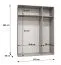 Drehtürenschrank / Kleiderschrank | Farbe: Schwarz | 3-Türig | Griffe: Kaschmir | 2 Fächer | 2 Kleiderstangen | Maße: 150 x 52 x 202 cm | Soft-Close-Funktion