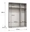 Kleiderschrank | Farbe: Weiß | 3 Spiegeltüren | 2 Fächer | 2 Kleiderstangen | Maße: 150 x 52 x 202 cm | Griffe: Schwarz | Soft-Close-Funktion | ABS-Kantenschutz