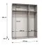 Kleiderschrank | 3 Türen | Farbe: Kaschmir | Griffe: Schwarz | Maße: 150 x 52 x 202 cm | 2 Kleiderstangen | 2 Fächer | Drehtürenschrank
