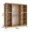 Kleiderschrank | 10 Fächer | 2 Kleiderstangen | Farbe: Eiche Artisan | Schiebetürenschrank | 180 x 62 x 200 cm | 1 Spiegeltür | zuverlässiges Gleitsysteme