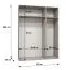 Drehtürenschrank mit zwei Kleiderstangen Korab 70, Farbe: Weiß, 1,5 Meter breit, Griffe: Kaschmir, zwei Fächer, Soft-Close-Funktion, Kleiderschrank