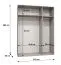 Kleiderschrank / Drehtürenschrank Eiger 20, Farbe: Kaschmir, drei Türen, zwei Kleiderstangen, 1,5 Meter breit, zwei Fächer, Griffe: Schwarz, Soft-Close-Funktion