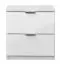 Nachtkommode Sabadell 22, Farbe: Weiß / Weiß Hochglanz - 47 x 45 x 38 cm (H x B x T)