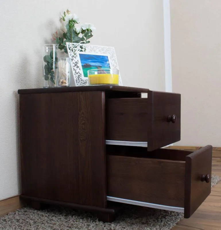 Nachtkommode Nuss 55x42x47 (HxBxT) Kiefer massiv Abbildung