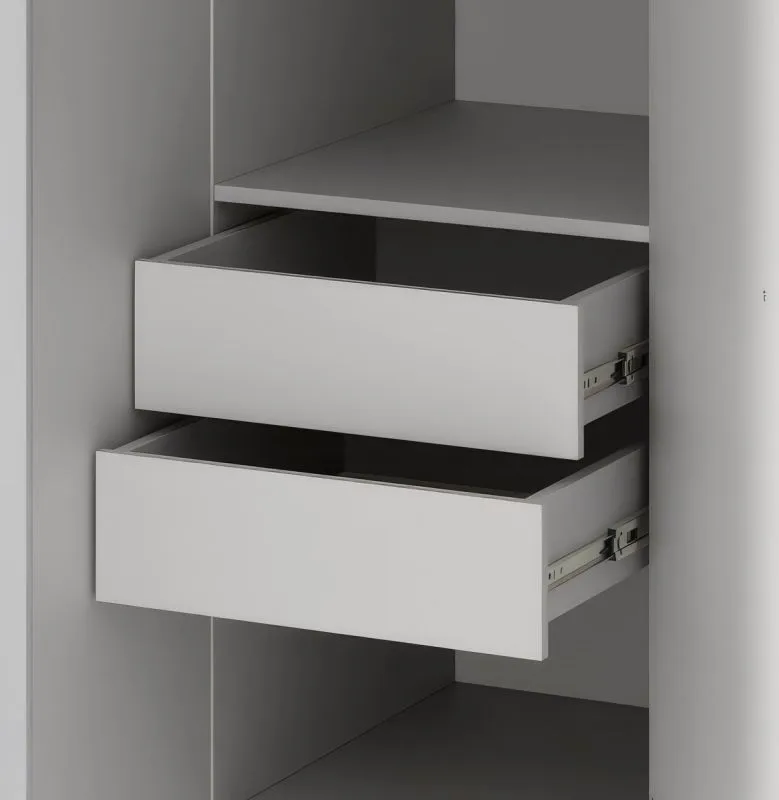 Schubladen für Kleiderschrank Edegem 02 | 2 Sück | Farbe: Platingrau