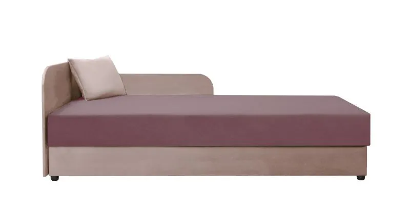 Bequemes Gästebett / Tagesbett mit genügend Stauraum Lobatos 95, Farbe: Rosa, Liegefläche: 80 x 195 cm, inkl. Kissen, Polsterung