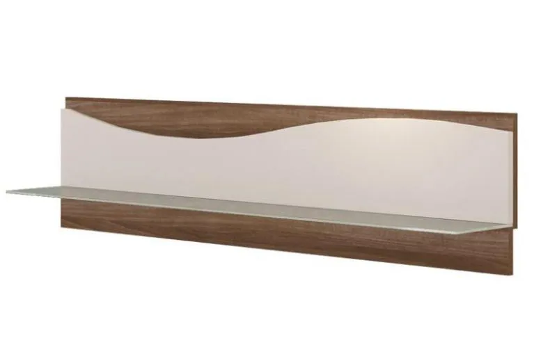 Hängeregal, Wandregal, Bücherregal - 140 cm breit, Farbe: Nuss Abbildung