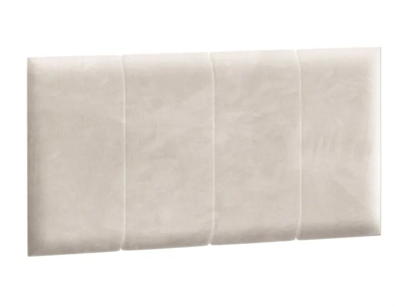 Gepolstertes Kopfteil für Schrankbett Ersigen 07, in Creme, 50 x 100 cm, edler Samtstoff