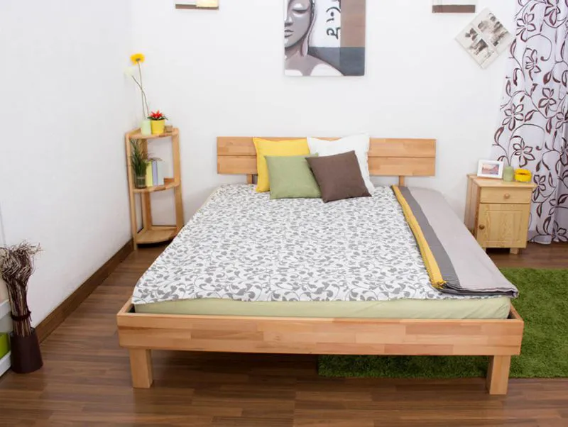 Kernbuche Holzbett Bettgestell 160 x 200 cm geölt Abbildung