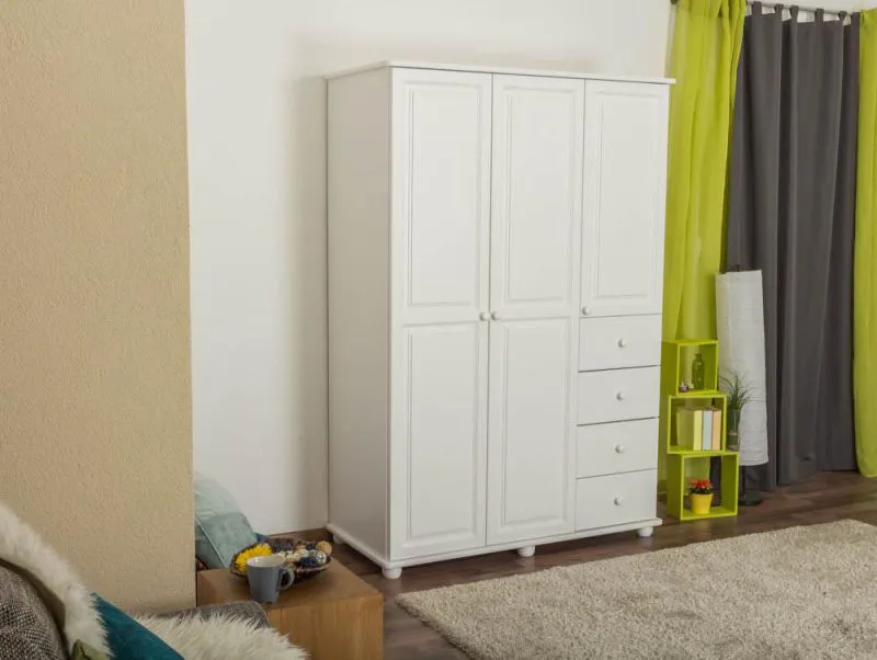 Schlafzimmerschrank Weiß 195x135x59 cm Abbildung