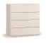 Kommode | 4 Schubladen | Farbe: Beige | Griffe: Weiß | LED-Beleuchtung mit Sensor | Maße: 90 x 47 x 90 cm | Soft-Close Funktion | minimalistisch