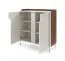 Wohnzimmer Set C | 3-teilig | Farbe: Kaschmir / Alba-Walnuss | Push-to-open Funktion | Beine aus Metall | 1 TV-Unterschrank | 1 Highboard | 1 Kommode
