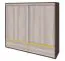 Schrank Kerema 15, Farbe: Nuss / Ulme / Gelb - Abmessungen: 120 x 130 x 41 cm (H x B x T)