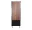 Schrank Mairenke 02, Farbe: Walnuss / Schwarz matt - Abmessungen: 191 x 59 x 55 cm (H x B x T)