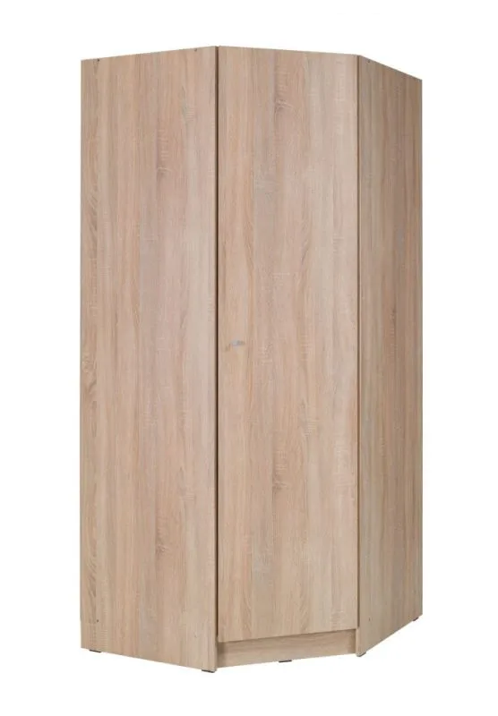 Drehtürenschrank / Eckkleiderschrank Festos 01, Farbe: Eiche - Abmessungen: 212 x 94 x 94 cm (H x B x T)