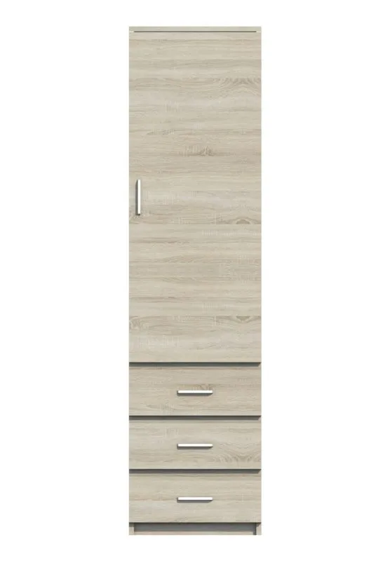 Schrank Pamulang 15, Farbe: Sonoma Eiche - Abmessungen: 200 x 52 x 40 cm (H x B x T)