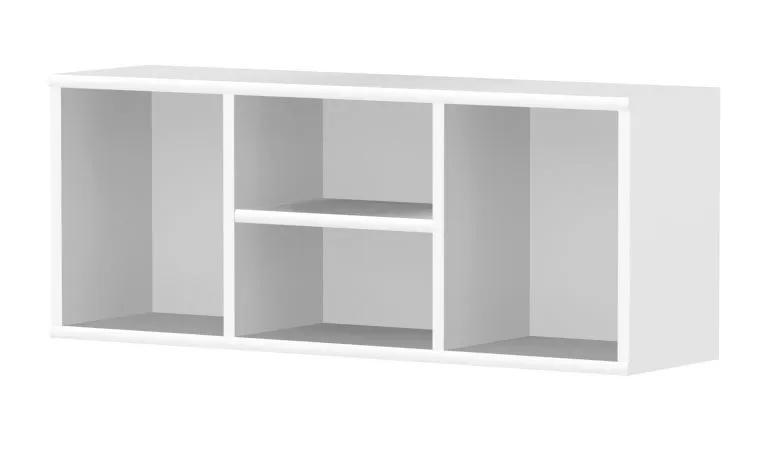 Kinderzimmer - Wandregal Benjamin 32, Farbe: Weiß - Abmessungen: 37 x 94 x 25 cm (H x B x T)