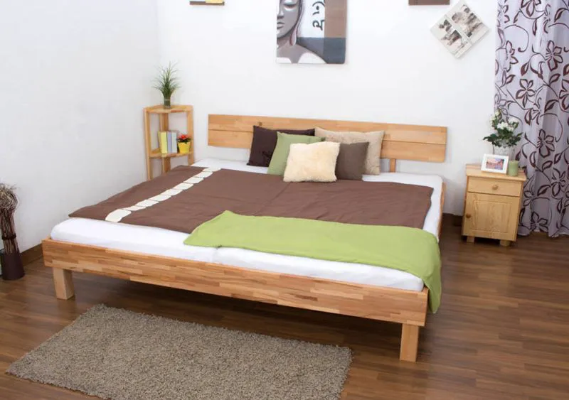 Bettgestell Kernbuche 200 x 200 cm geölt Abbildung