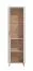 Vitrine | Farbe: Kaschmir | hoch | getöntes Glas | 1 Glastür | Griffe & Beine: Eiche Artisan | 1 Drehtür | Maße: 58 x 40 x 193 cm | 5 Fächer