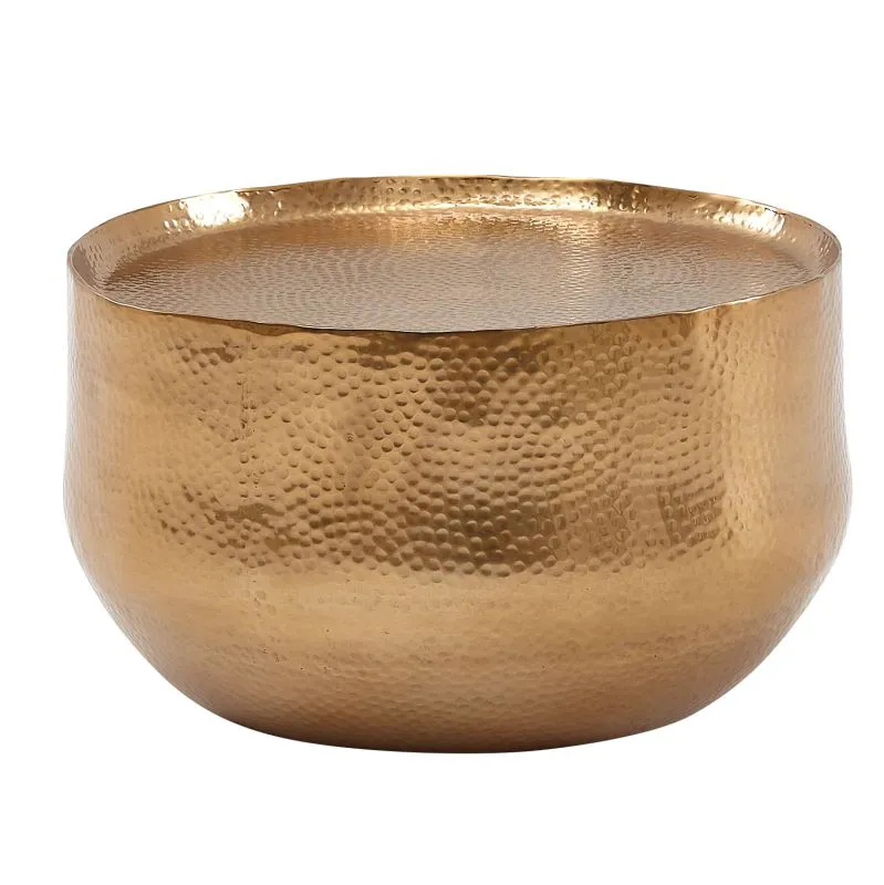 Wohnzimmertisch, Farbe: Gold - Abmessungen: 60 x 60 x 35 cm (B x T x H)