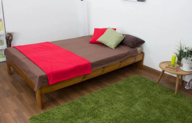 Kiefer Bett 120 x 200 cm Eiche Abbildung