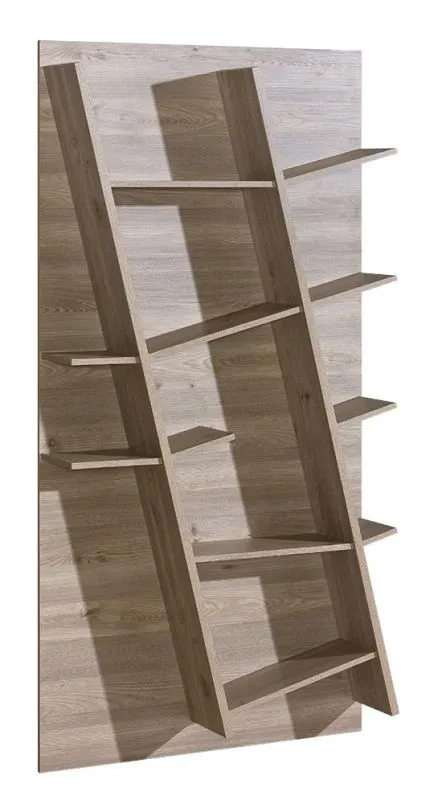 Regal Cavalla 11, Ausrichtung Links, Farbe: Eiche Braun - Abmessungen: 195 x 100 x 22 cm (H x B x T)