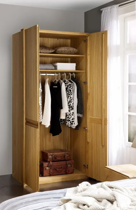 104 cm breiter Kleiderschrank mit 2 Türen | Farbe: Natur Abbildung