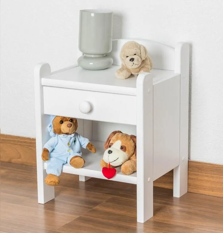 Nachtkommode Weiß 45x34x29 (HxBxT) Kiefer massiv Abbildung