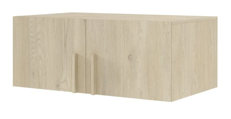 Aufsatz für Kleiderschrank Edegem 03 | ABS-Kanten | Farbe: Eiche Cremona | 100 x 61 x 40 cm | 2 Türen | 1 großes Fach