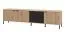 TV-Board / TV-Unterschrank mit genügend Stauraum Zvesdara 02, 2 Meter breit, Farbe: Eiche Artisan / Schwarz, zwei Schubladen, Maße: 54,5 x 208 x 40 cm