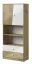 Schrank Sirte 04, Farbe: Eiche / Weiß Hochglanz - Abmessungen: 190 x 80 x 40 cm (H x B x T)