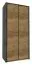 Schlafzimmer - Kleiderschrank, Farbe: Eiche Dunkelbraun / Grau - 197 x 90 x 53 cm (H x B x T) Abbildung