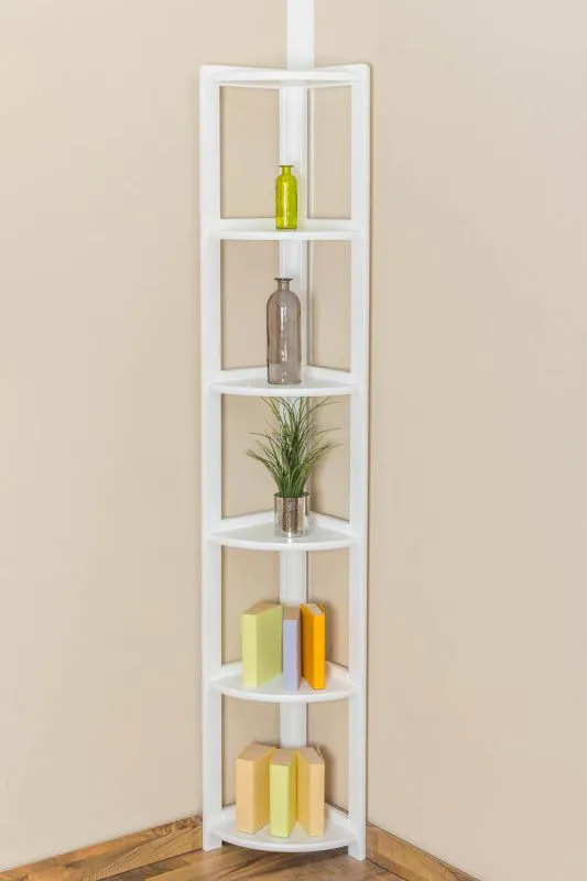 Standregal, 40 cm breit, Kiefer Holz-Massiv, Farbe: Weiß Abbildung