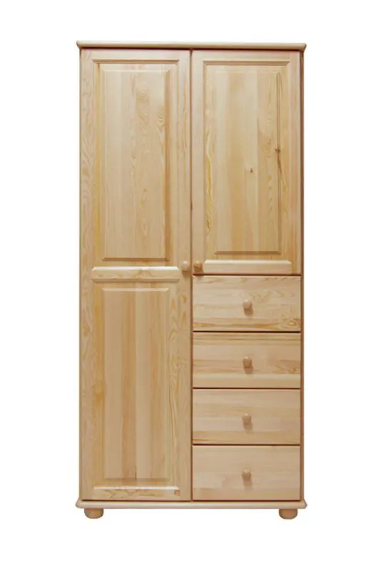Vollholz Kleiderschrank, Farbe: Natur 190x90x60 cm Abbildung