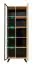 Wohnwand Nordkapp 02, Farbe: Hickory Jackson / Schwarz - Abmessungen: 192 x 320 x 45 cm (H x B x T), mit zwei LED-Bleuchtungen