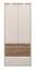 Kleiderschrank mit viel Stauraum Papauta 01, Farbe: Kaschmir / Eiche dunkel - Abmessungen: 226 x 97 x 60 cm (H x B x T)