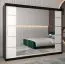 Schiebetürenschrank / Kleiderschrank Jan 06D mit Spiegel, Farbe: Schwarz / Weiß matt - Abmessungen: 200 x 250 x 62 cm (H x B x T)
