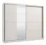 Breiter Kleiderschrank / Schiebetürenschrank Apatin 05, 2,5 Meter breit, Farbe: Kaschmir, zwei Kleiderstangen, 10 Fächer, Spiegel, Maße: 215,5 x 251 x 60 cm