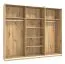 Schwebetürenschrank / Kleiderschrank Crina 11, Farbe: Eiche Artisan / Schwarz, zwei Kleiderstangen, ABS-Kanten, Maße: 224 x 262,5 x 65,5 cm