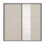 Schiebetürenschrank / Kleiderschrank | 229  x 64 x 221,5 cm | Kaschmir | 3 Kleiderstangen | 5 Fächer | mit Spiegel | 5 Einlegeböden